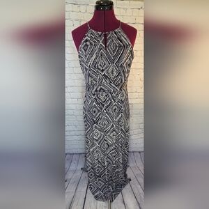 LOFT Navy and White Sheath Maxi Dress